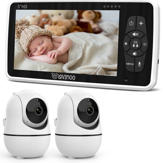Lovinoo babyfoon met 2 camera's en 5,0 inch scherm