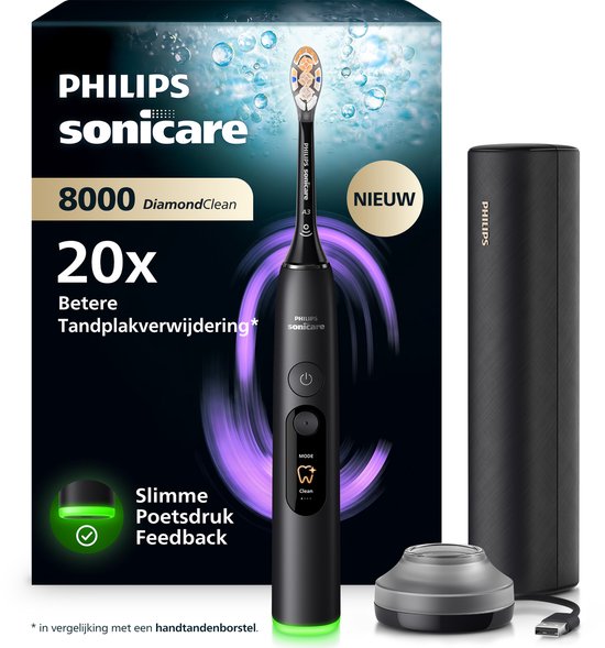 Philips Sonicare DiamondClean 8000 elektrische tandenborstel in zwart