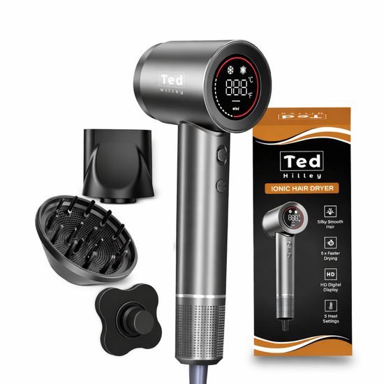 Ted Hilley föhn met diffuser en HD-display