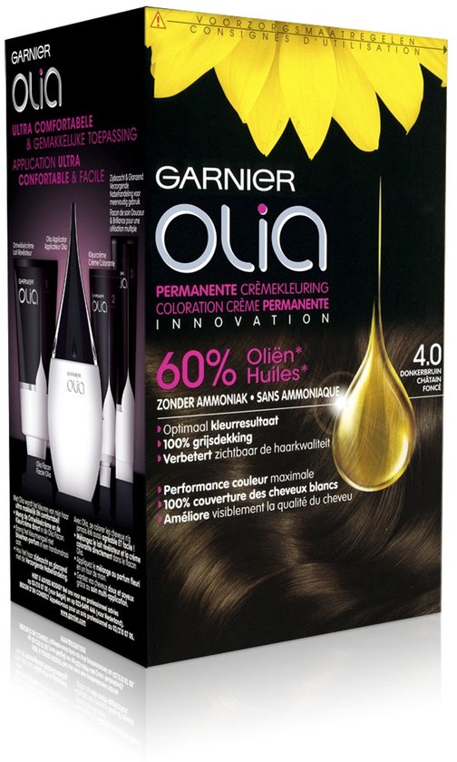 Garnier Olia haarverf in de kleur 4.0 Bruin
