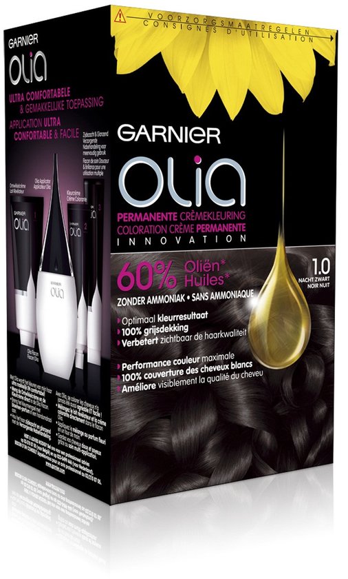 Garnier Olia haarverf in de kleur 1.0 Nacht Zwart