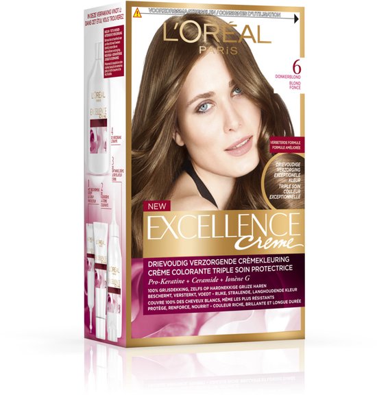 L'Oréal Paris Excellence Crème haarverf in de kleur 6 Donkerblond