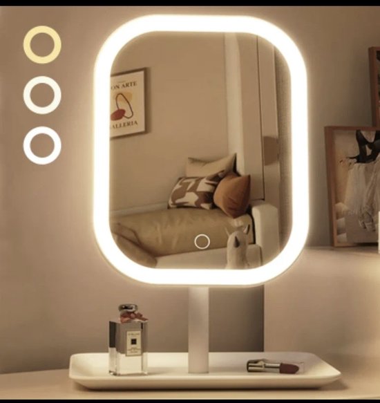 Voordelige draadloze make-upspiegel met LED-verlichting