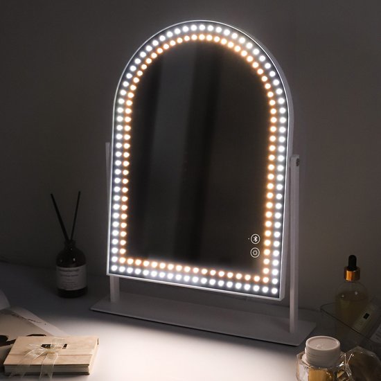 VANITII Hollywood Arch make-upspiegel met Bluetooth en draadloos opladen