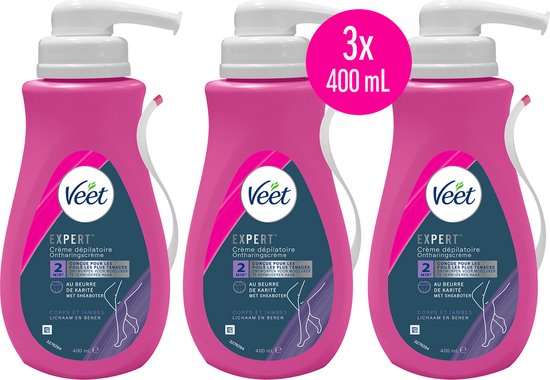 Veet ontharingscreme voordeelverpakking van 3 flesjes