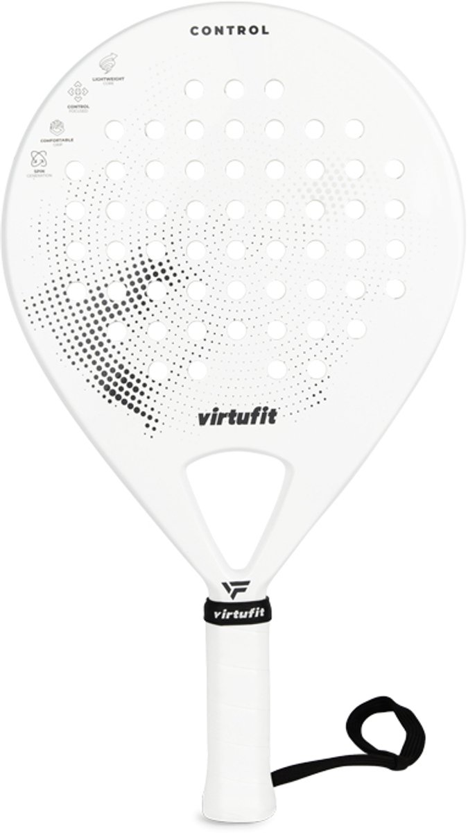 VirtuFit Control Padel Racket in wit met rond blad