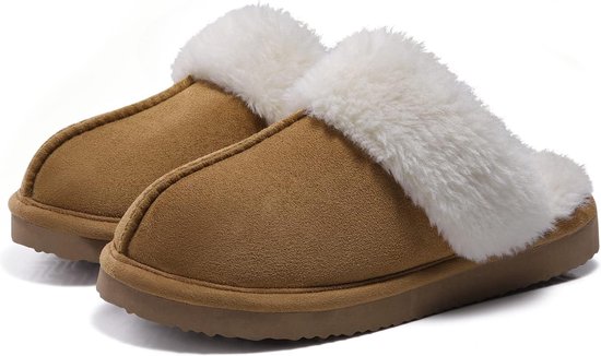 Comfeet sloffen voor dames in chestnut met anti-slip zool