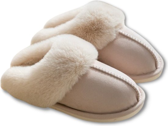 Heavency fluffy open sloffen voor dames met pluche voering