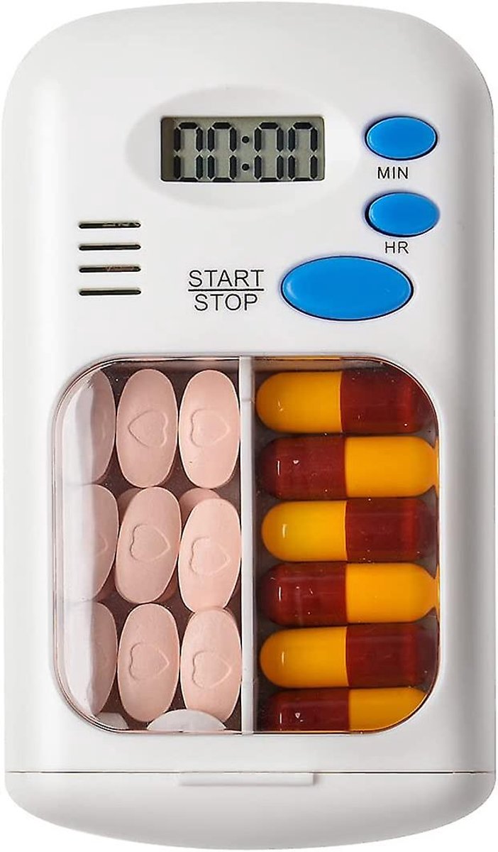 Pillendoosje met ingebouwd alarm voor de innametijd