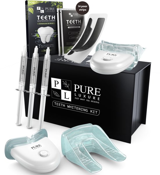 Pure Luxure Whitening Tandenbleekset met LED-apparaat en whitening strips