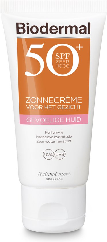 Biodermal Zonnebrand Gezicht SPF 50 voor de gevoelige huid