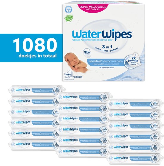 WaterWipes Billendoekjes Bio verpakking van 18 pakken
