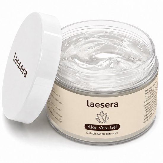 Laesera Aloe Vera Gel 91% puur, bodycreme voor gezicht en lichaam, 150 ml