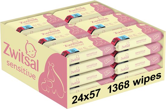 Zwitsal Sensitive Billendoekjes verpakking van 24 pakken
