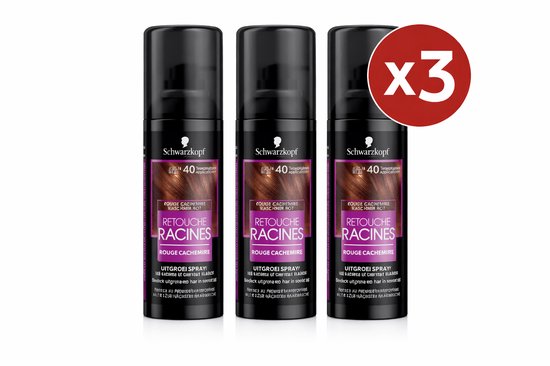 Schwarzkopf Retouche Racines uitgroeispray in kastanjerood, voordeelverpakking van 3