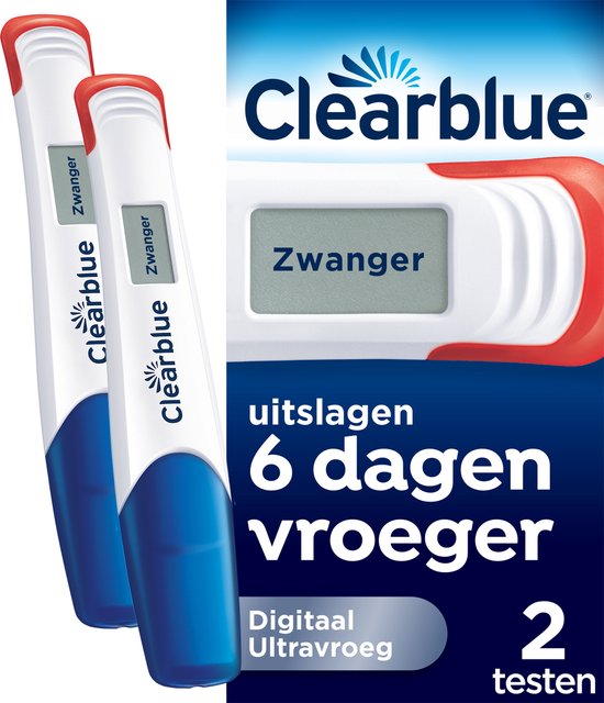 Clearblue Digitale Zwangerschapstest verpakking met 2 digitale testen