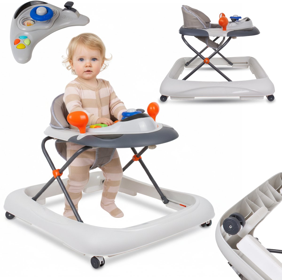 Sun Baby loopstoel in grijs met verstelbare hoogte