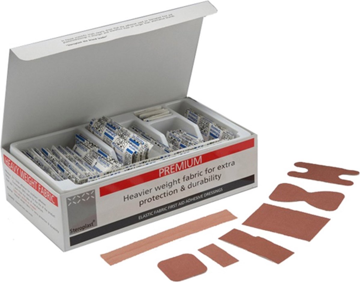Steroplast textiel wondpleisters, 100 stuks in een doos