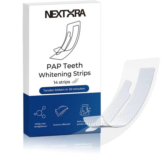 Nextora Whitening Strips PAP+ tandenbleekset, 14 stuks