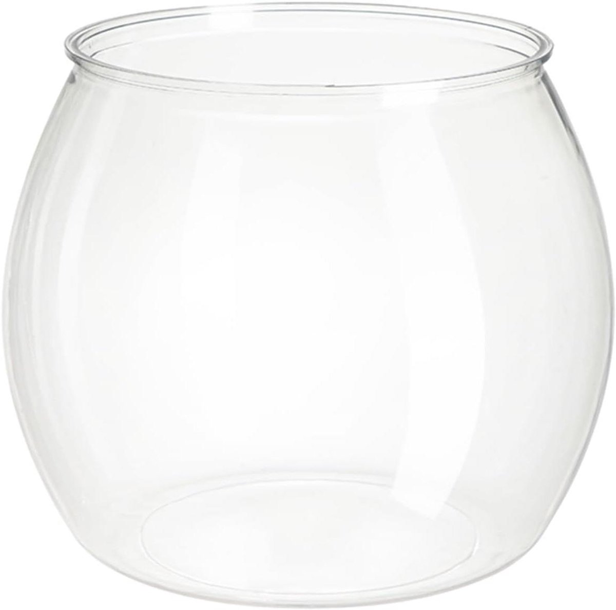 Grote vissenkom van imitatieglas, 185 bij 24 bij 195 centimeter