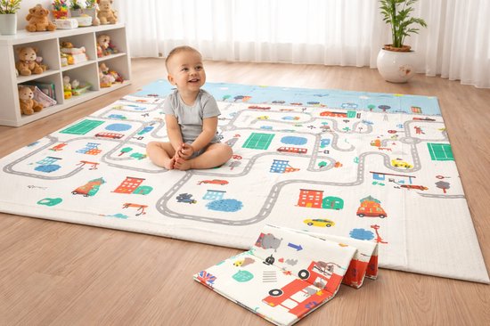 Speelkleed Sweet Sprout met wegennet en dierenfiguren