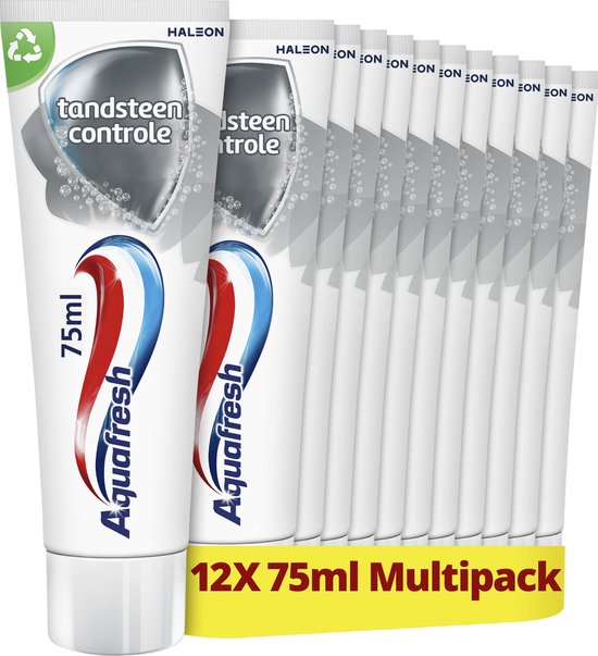 Aquafresh Tandsteen Controle tandpasta voordeelverpakking van 12 tubes
