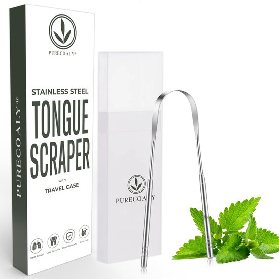 PURECOALY U-vormige tongschraper met travelcase