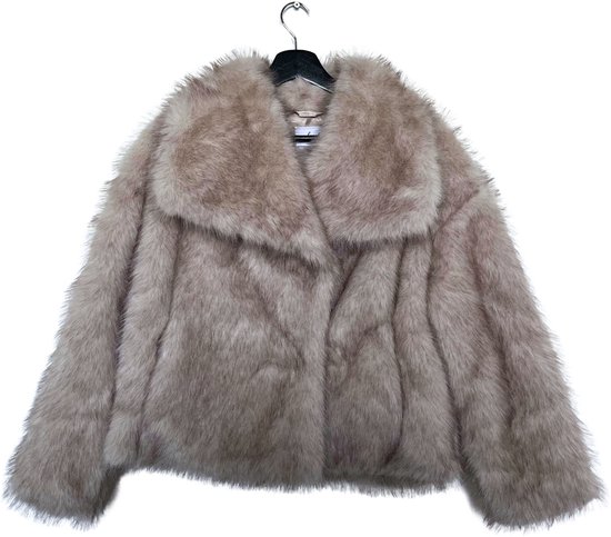 Avoir Faux Fur winterjas met imitatiebontkraag in beige en grijs