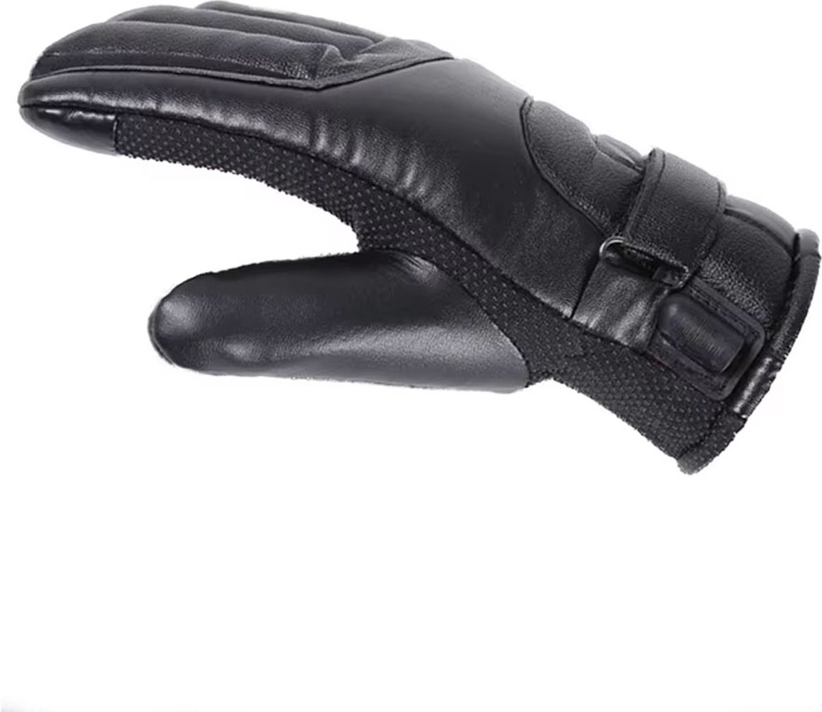 Verwarmde handschoenen met touchscreen-vingers in leerlook