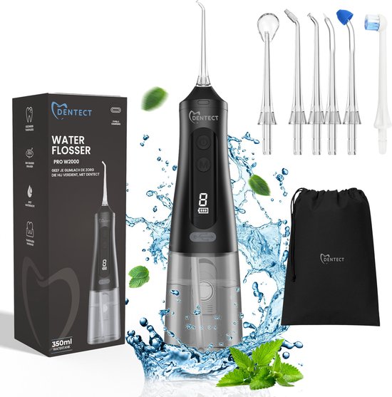 Dentect waterflosser met opzetstukken en tongreiniger