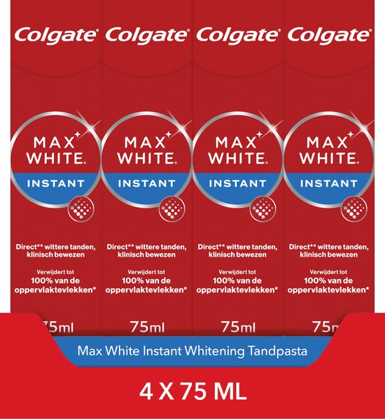 Colgate Max White Instant Optic whitening tandpasta 4 x 75 ml