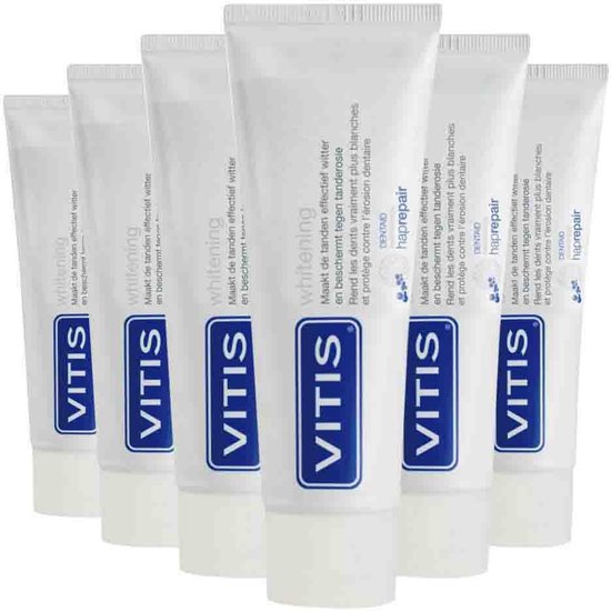 Vitis Tandpasta Whitening voordeelverpakking van 6 x 75 ml