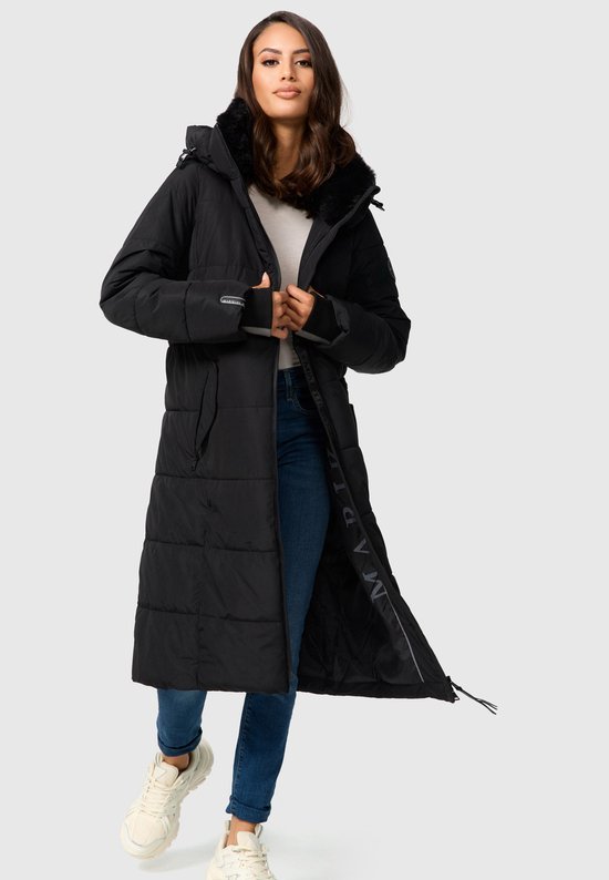 Marikoo ZURARAA winterjas voor dames met capuchon in zwart